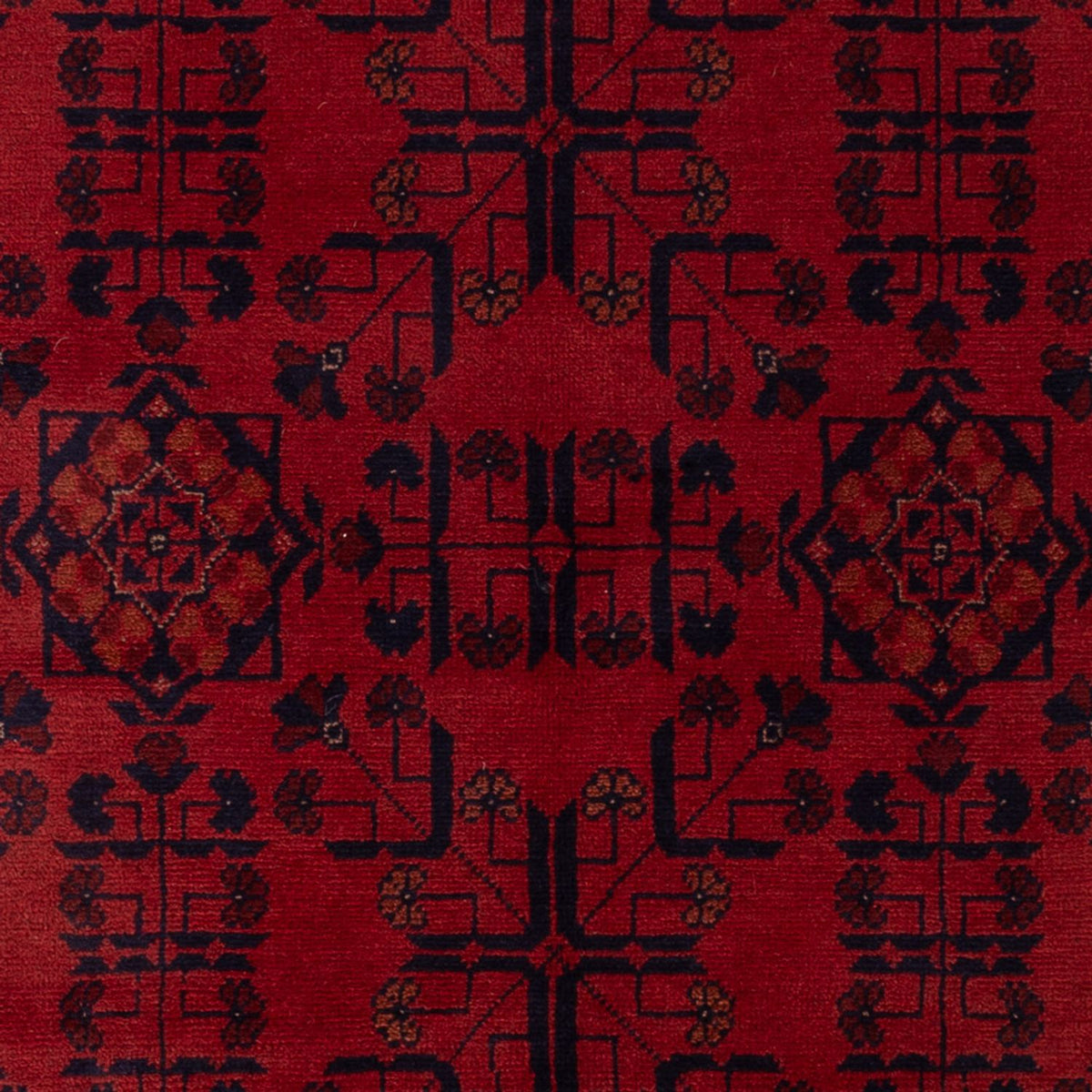 Tapis afghan - Kunduz - 194 x 133 cm - rouge foncé