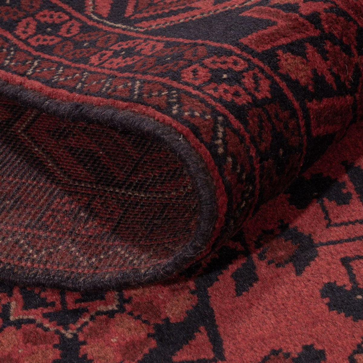 Tapis afghan - Kunduz - 194 x 133 cm - rouge foncé