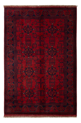 Tapis afghan - Kunduz - 198 x 130 cm - rouge foncé