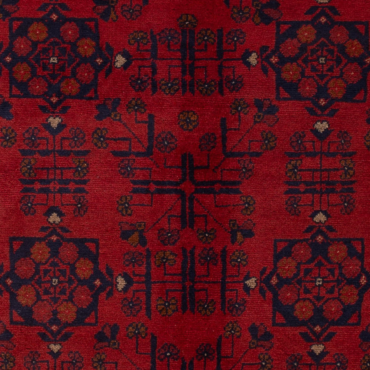 Tapis afghan - Kunduz - 198 x 130 cm - rouge foncé