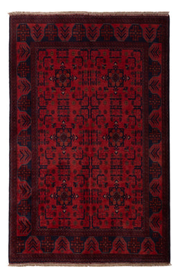 Tapis afghan - Kunduz - 193 x 127 cm - rouge foncé