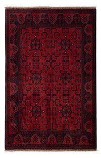Tapis afghan - Kunduz - 193 x 127 cm - rouge foncé