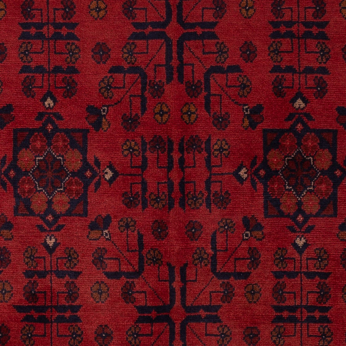 Tapis afghan - Kunduz - 193 x 127 cm - rouge foncé