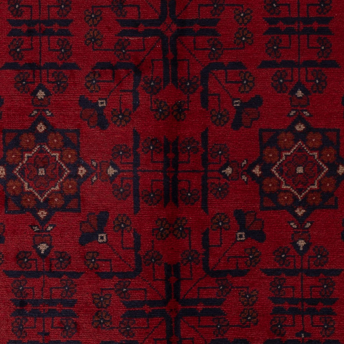 Tapis afghan - Kunduz - 192 x 127 cm - rouge foncé