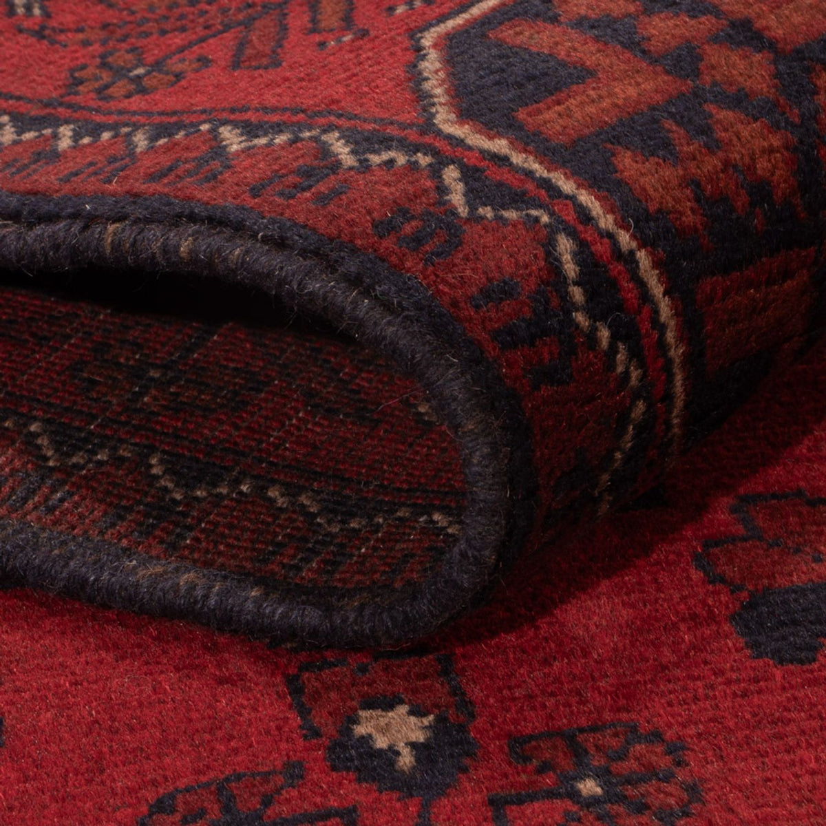 Tapis afghan - Kunduz - 192 x 127 cm - rouge foncé