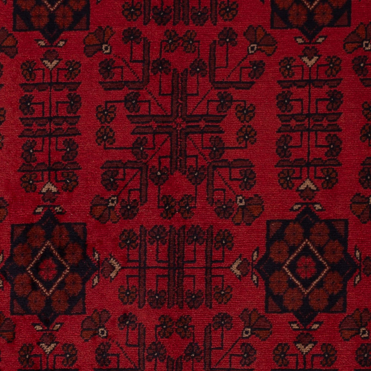 Tapis afghan - Kunduz - 195 x 125 cm - rouge foncé