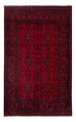 Tapis afghan - Kunduz - 195 x 121 cm - rouge foncé