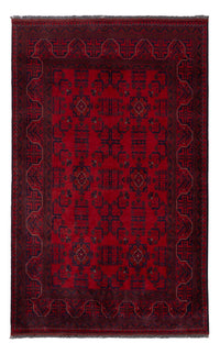 Tapis afghan - Kunduz - 195 x 121 cm - rouge foncé