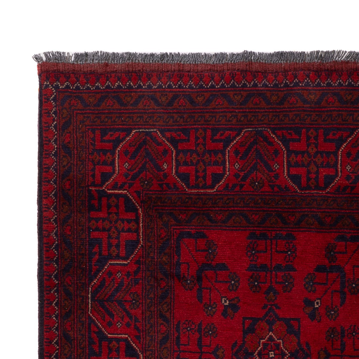 Tapis afghan - Kunduz - 195 x 121 cm - rouge foncé