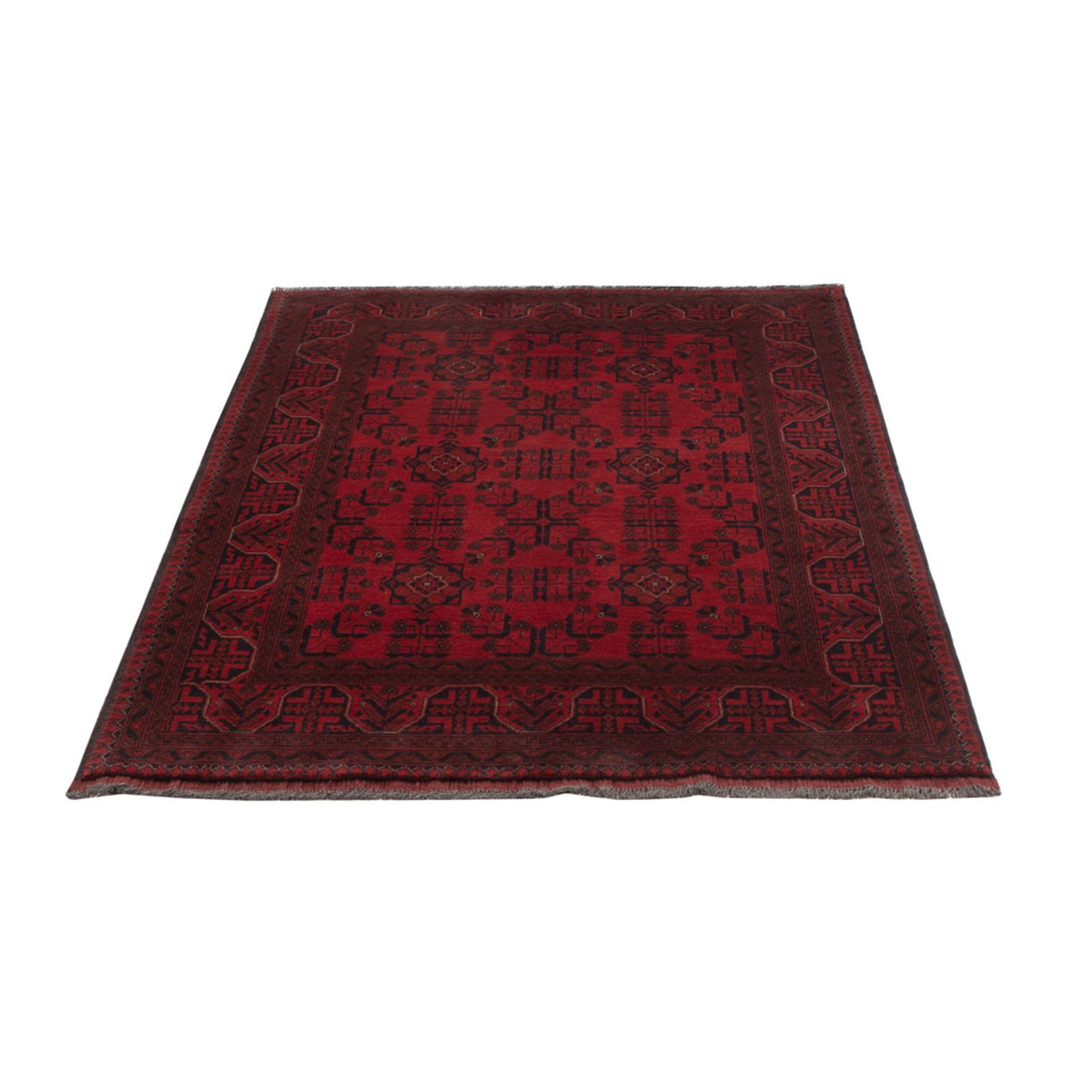 Tapis afghan - Kunduz - 195 x 121 cm - rouge foncé