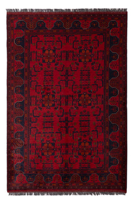 Tapis afghan - Kunduz - 189 x 129 cm - rouge foncé