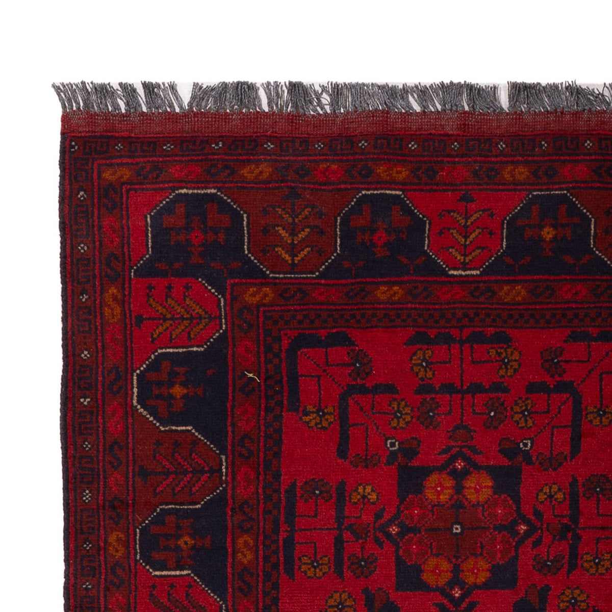 Tapis afghan - Kunduz - 189 x 129 cm - rouge foncé