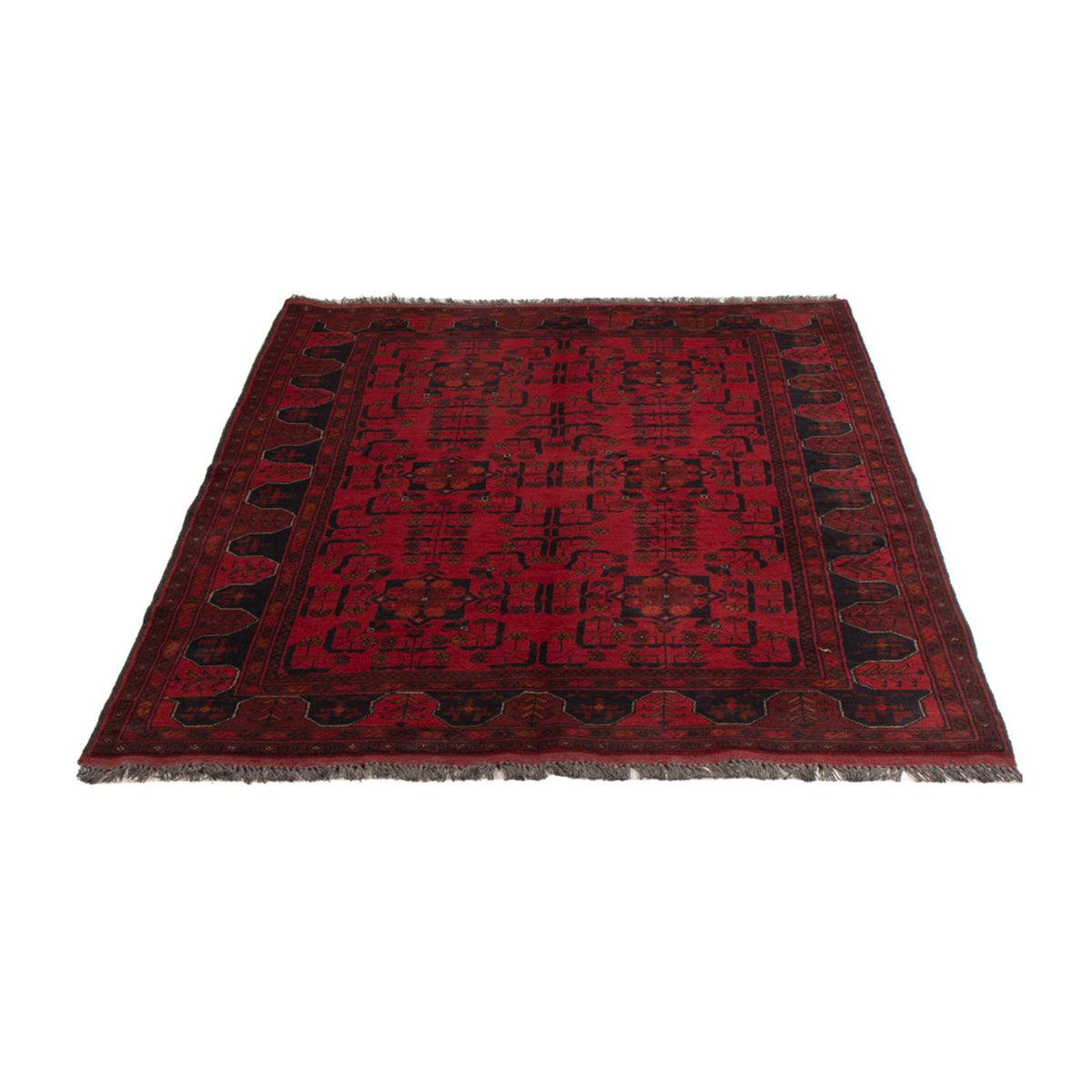 Tapis afghan - Kunduz - 189 x 129 cm - rouge foncé