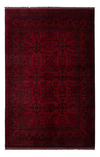 Tapis afghan - Kunduz - 198 x 129 cm - rouge foncé