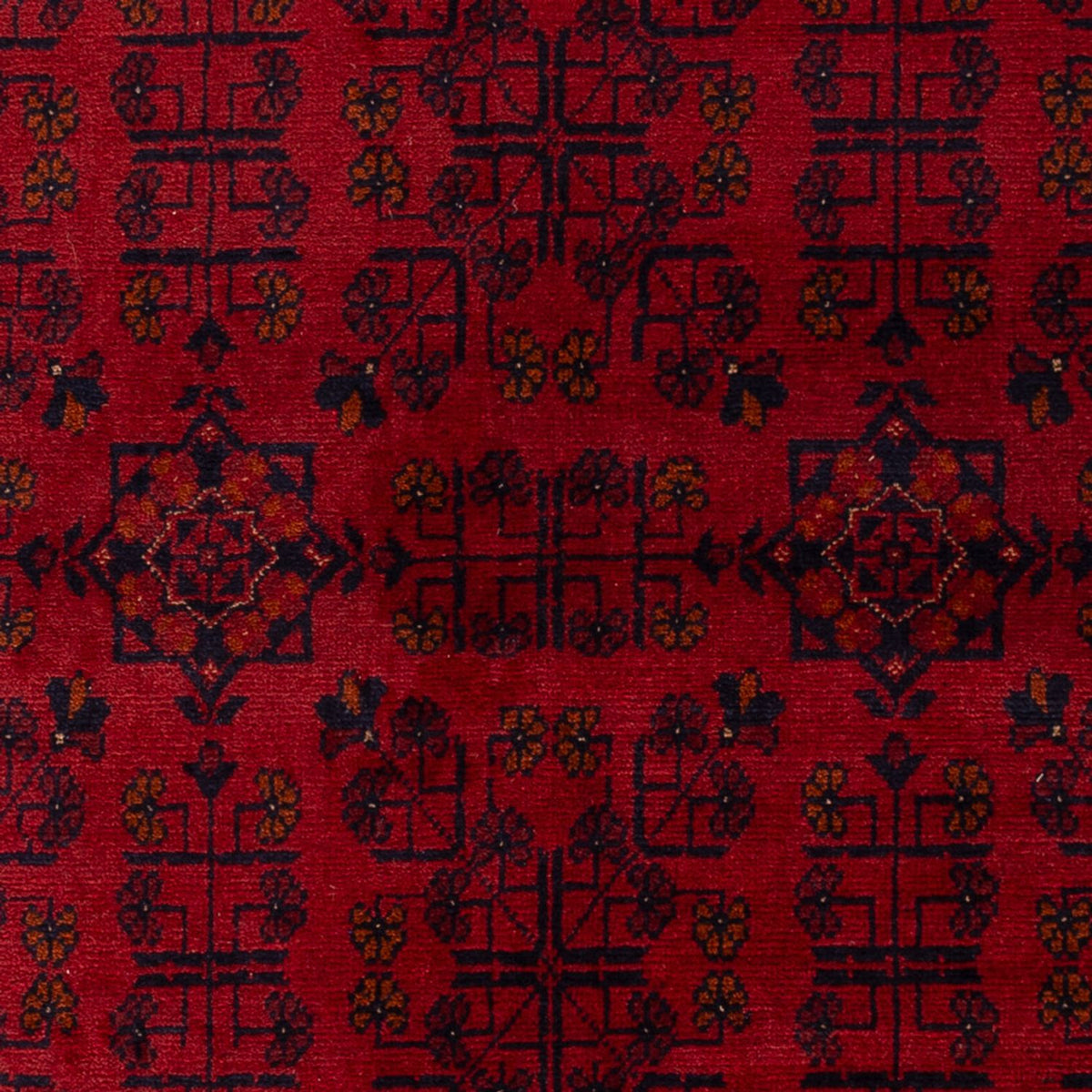 Tapis afghan - Kunduz - 198 x 129 cm - rouge foncé