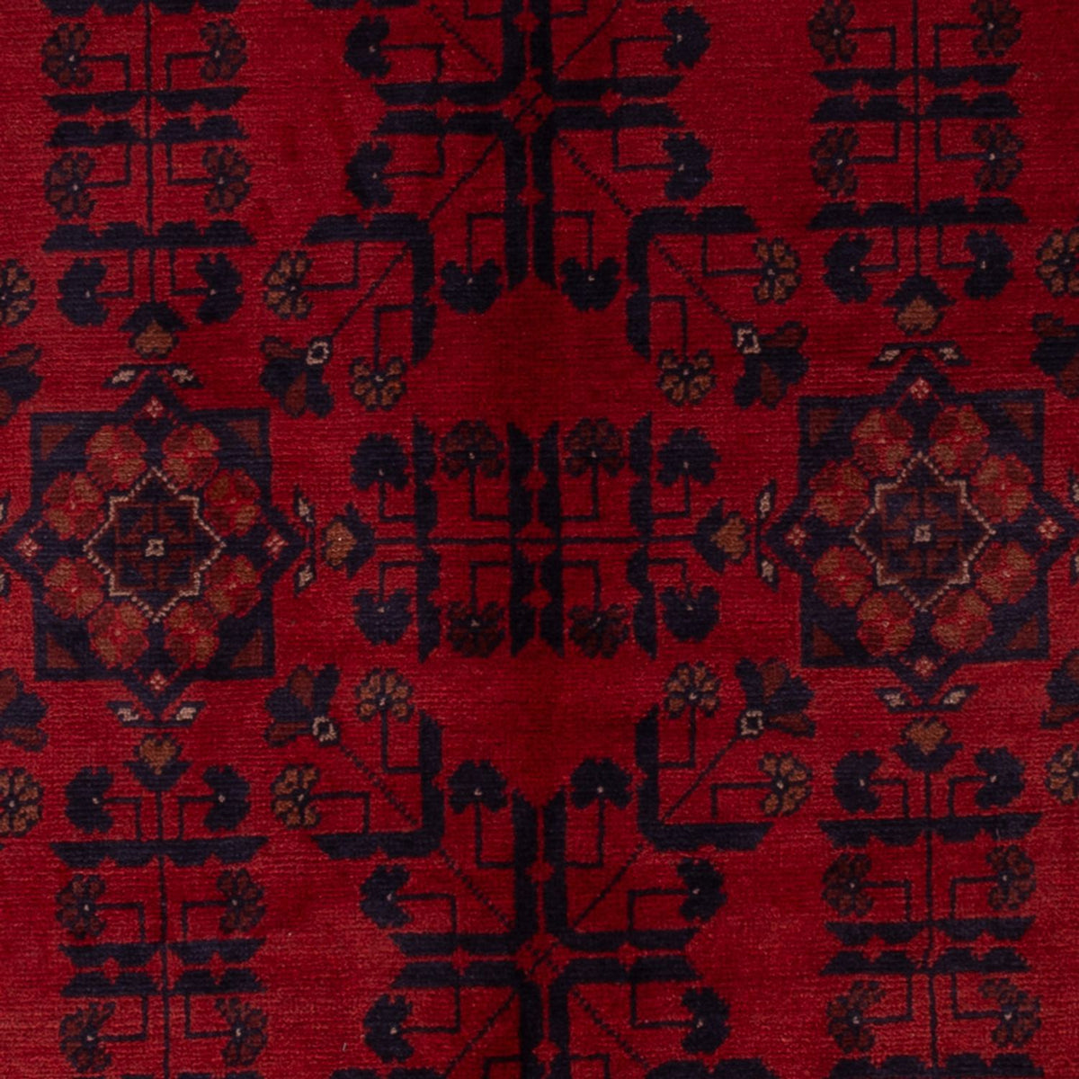 Tapis afghan - Kunduz - 195 x 125 cm - rouge foncé
