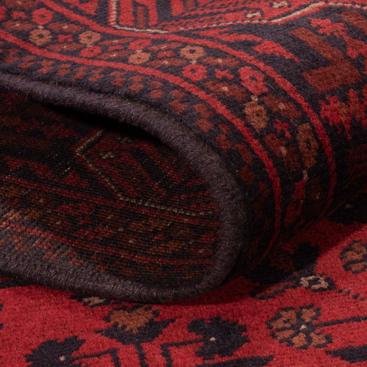 Tapis afghan - Kunduz - 195 x 125 cm - rouge foncé