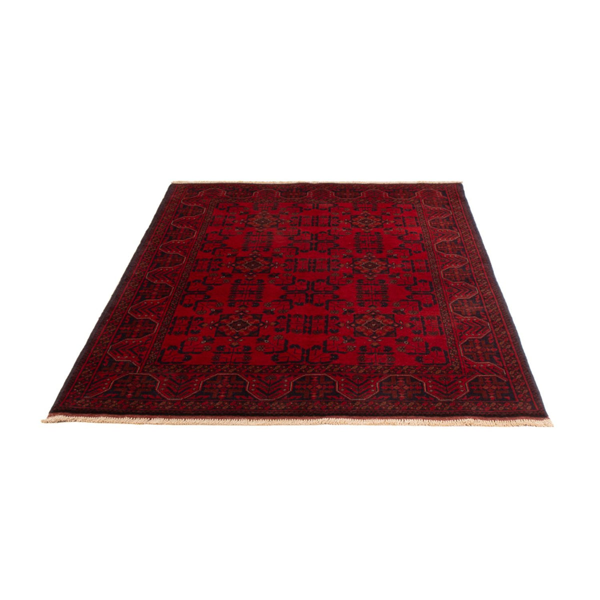 Tapis afghan - Kunduz - 195 x 125 cm - rouge foncé