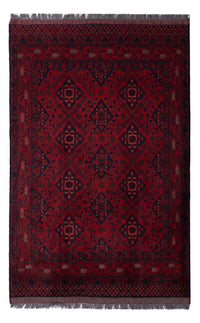Tapis afghan - Kunduz - 190 x 128 cm - rouge foncé