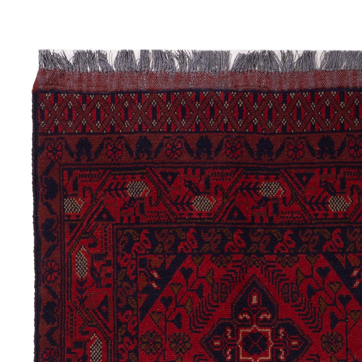 Tapis afghan - Kunduz - 190 x 128 cm - rouge foncé