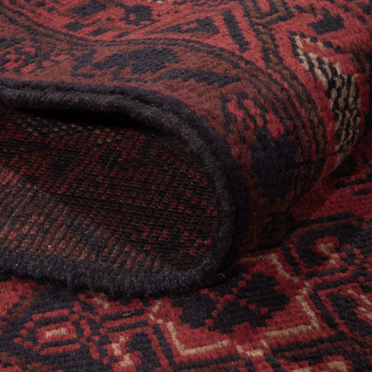 Tapis afghan - Kunduz - 190 x 128 cm - rouge foncé