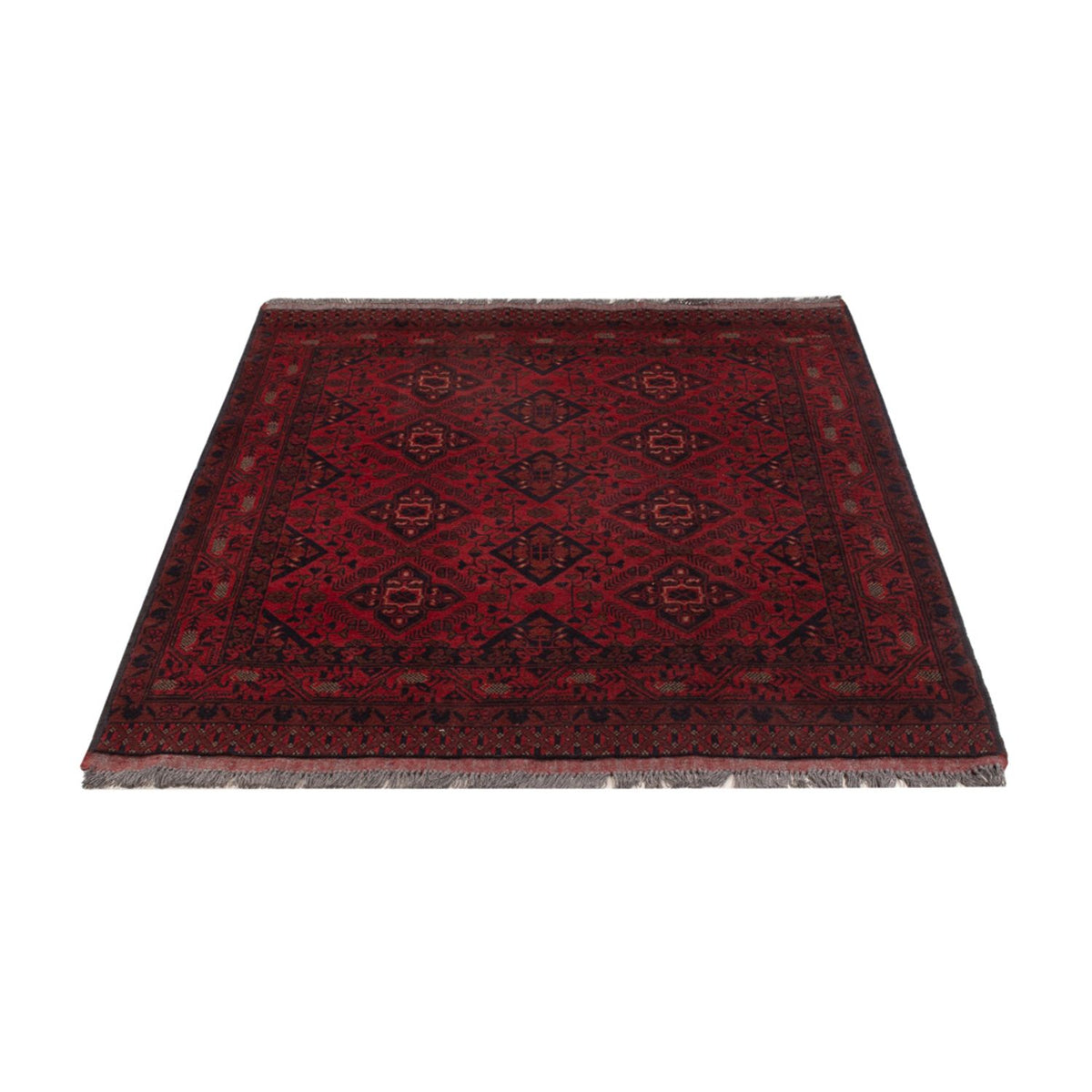 Tapis afghan - Kunduz - 190 x 128 cm - rouge foncé