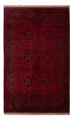 Tapis afghan - Kunduz - 201 x 130 cm - rouge foncé