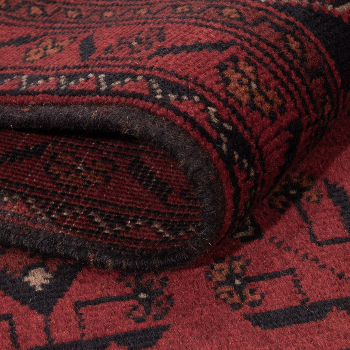 Tapis afghan - Kunduz - 201 x 130 cm - rouge foncé