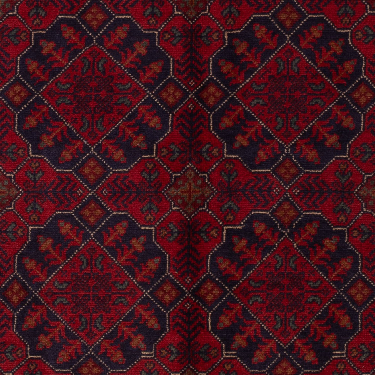 Tapis afghan - Kunduz - 196 x 123 cm - rouge foncé