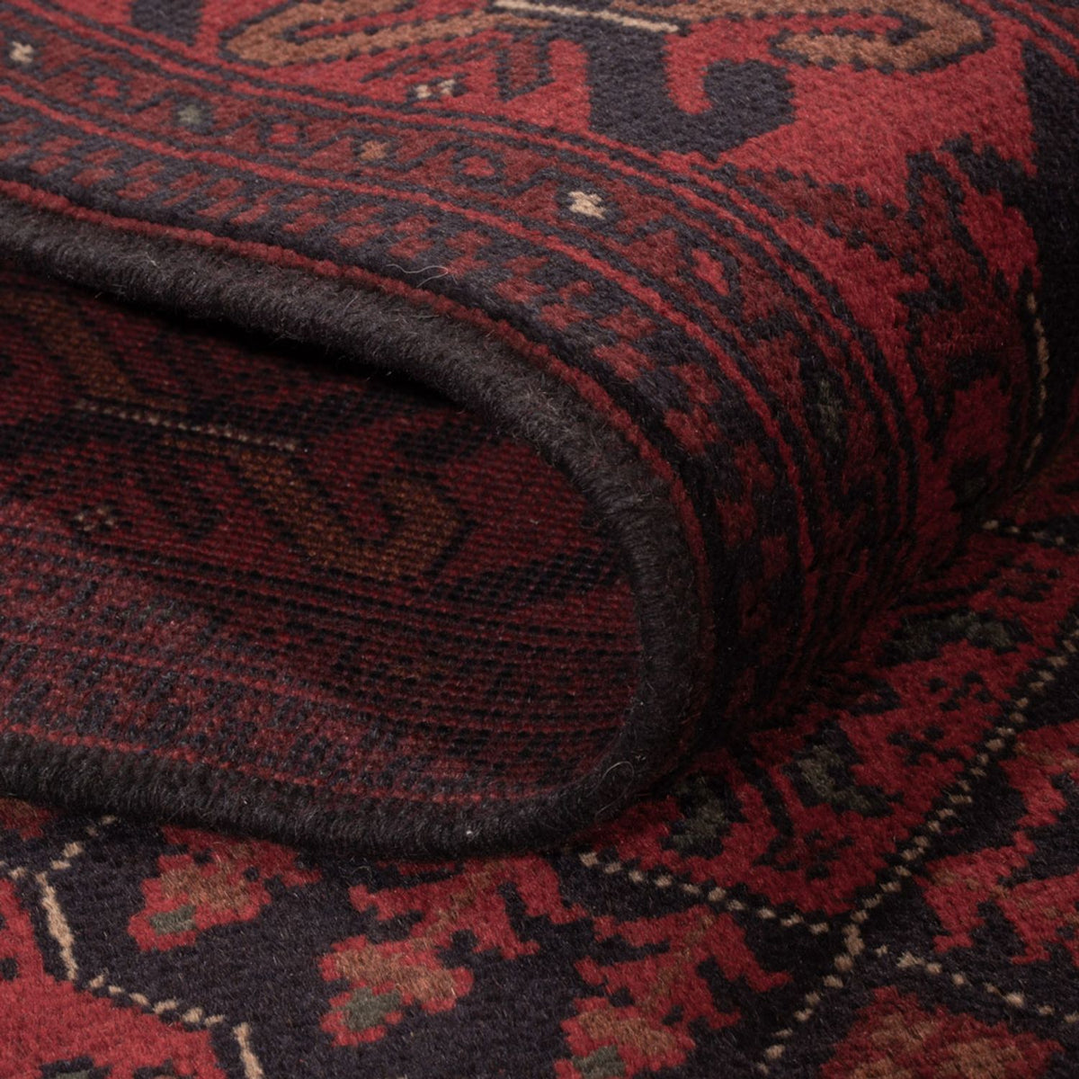 Tapis afghan - Kunduz - 196 x 123 cm - rouge foncé