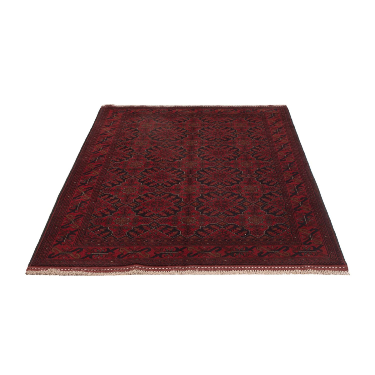 Tapis afghan - Kunduz - 196 x 123 cm - rouge foncé