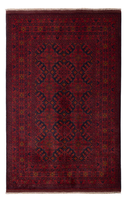Tapis afghan - Kunduz - 193 x 124 cm - rouge foncé