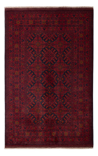 Tapis afghan - Kunduz - 193 x 124 cm - rouge foncé