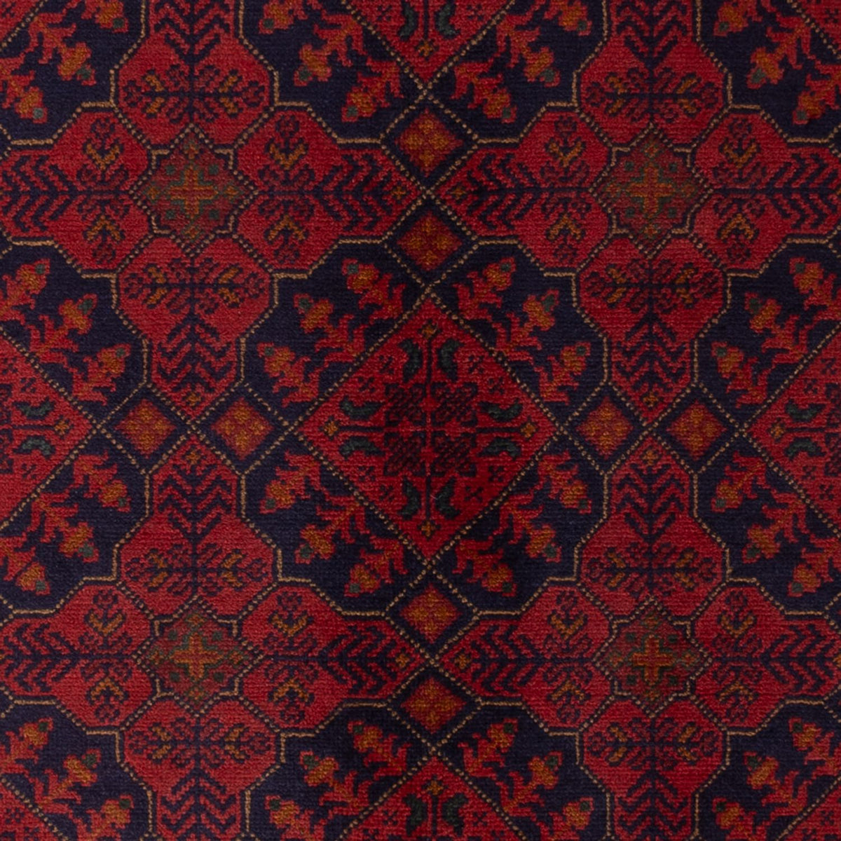 Tapis afghan - Kunduz - 193 x 124 cm - rouge foncé