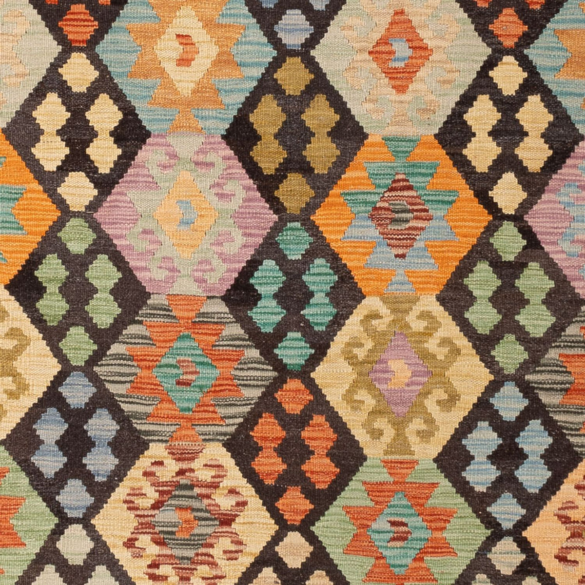 Tapis Kelim - Splash - 285 x 207 cm - multicolore