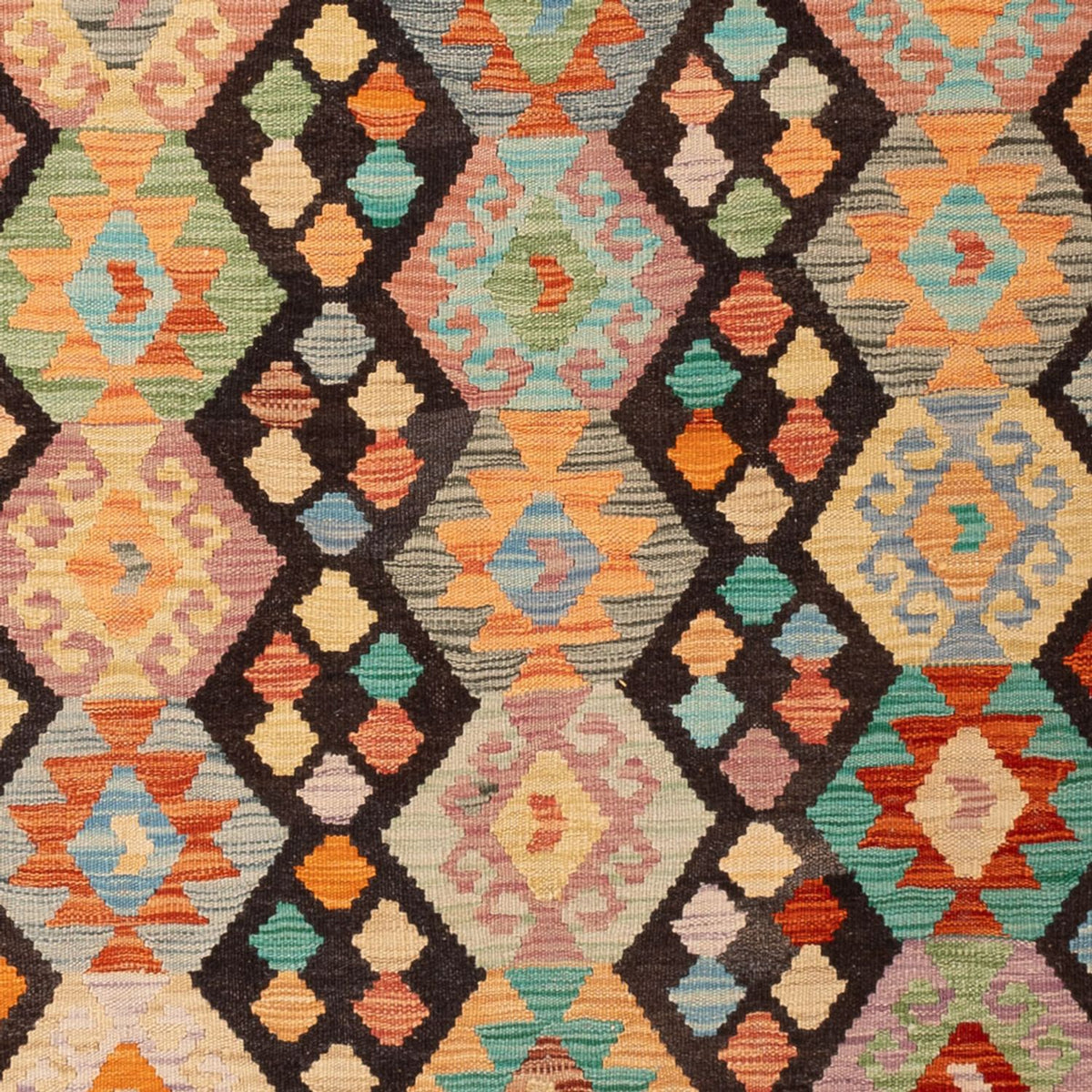 Tapis Kelim - Splash - 300 x 197 cm - multicolore