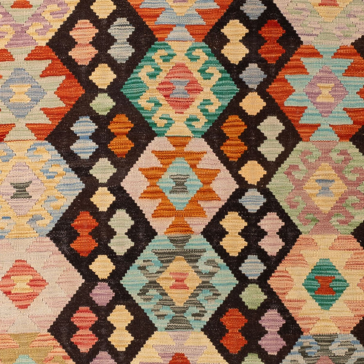 Tapis Kelim - Splash - 290 x 203 cm - multicolore