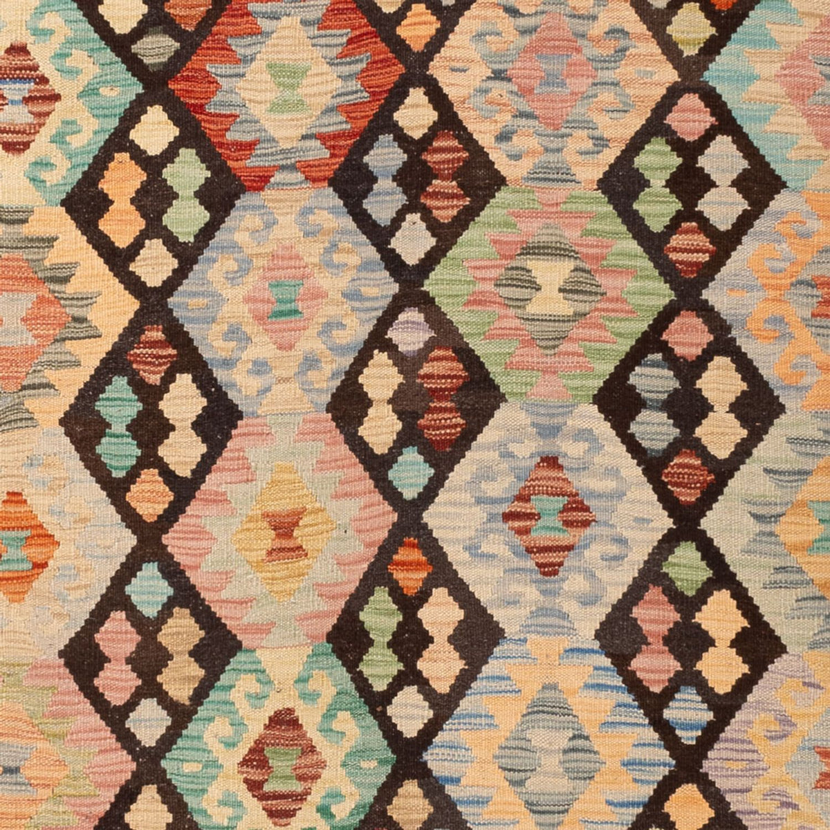 Tapis Kelim - Splash - 299 x 198 cm - multicolore