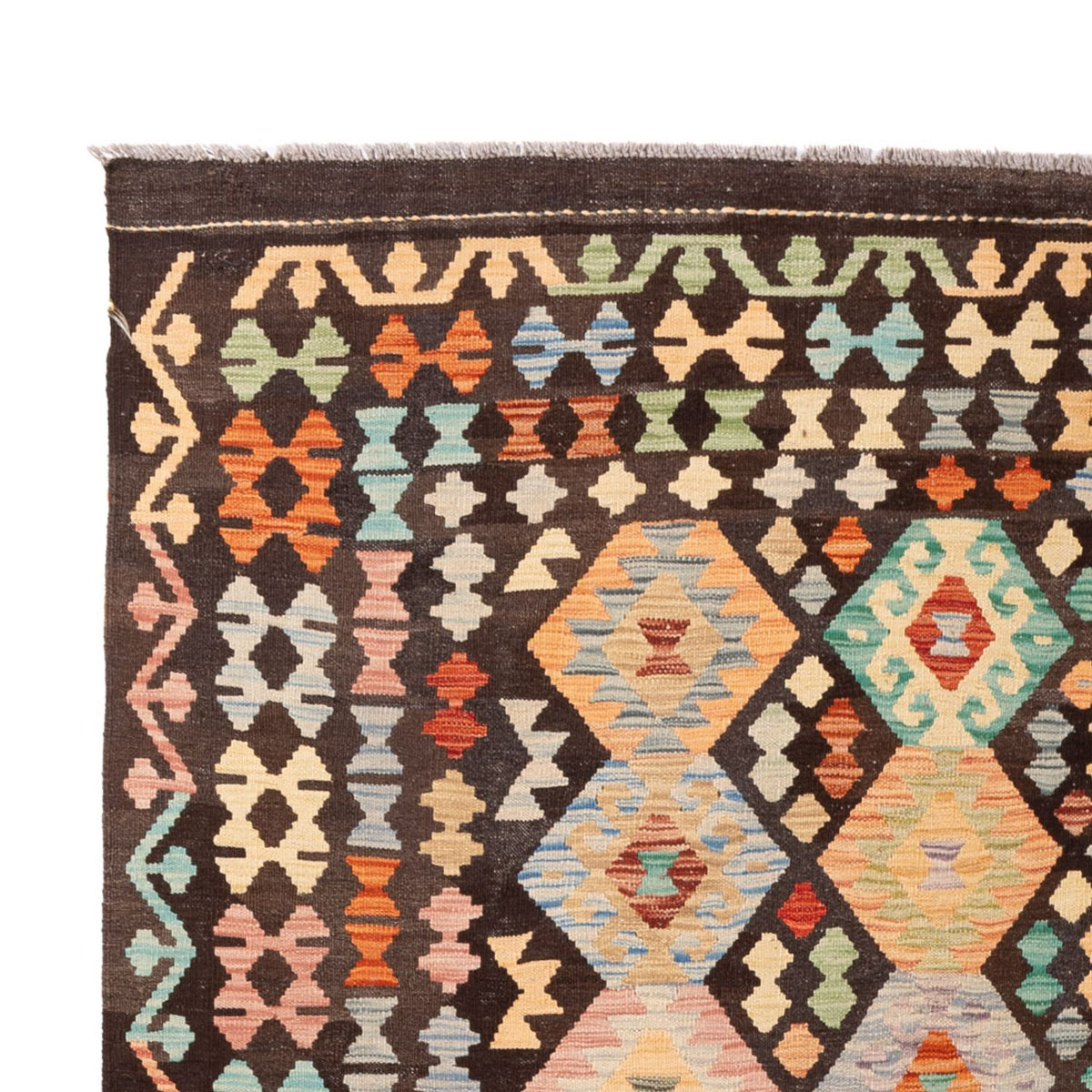 Tapis Kelim - Splash - 299 x 198 cm - multicolore