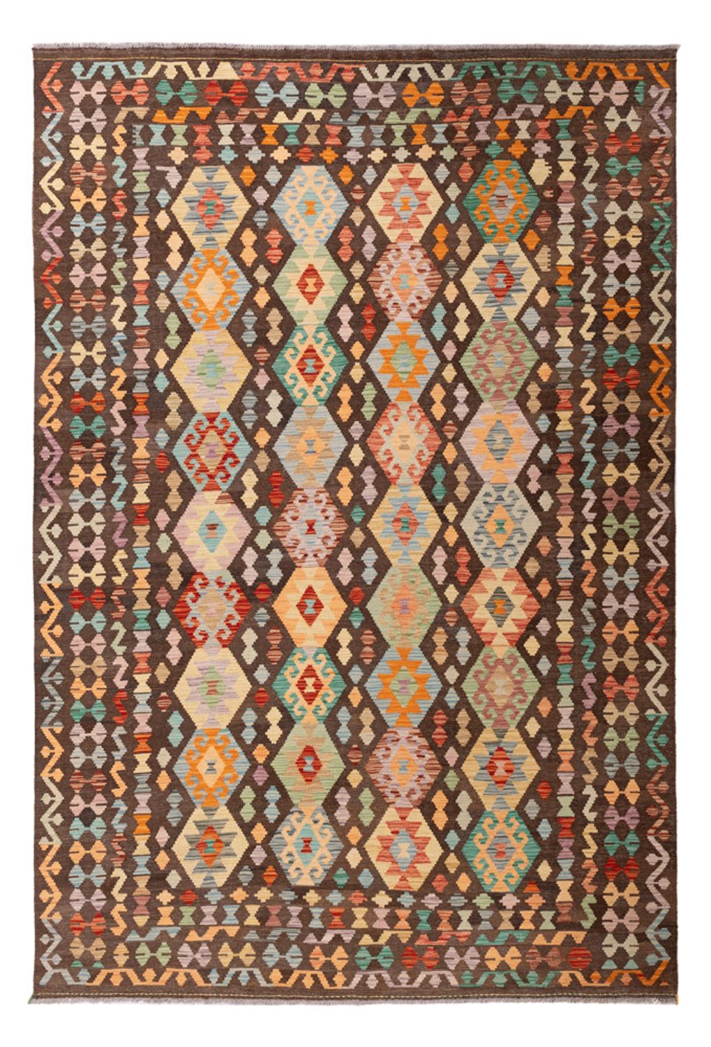 Tapis Kelim - Splash - 301 x 202 cm - multicolore