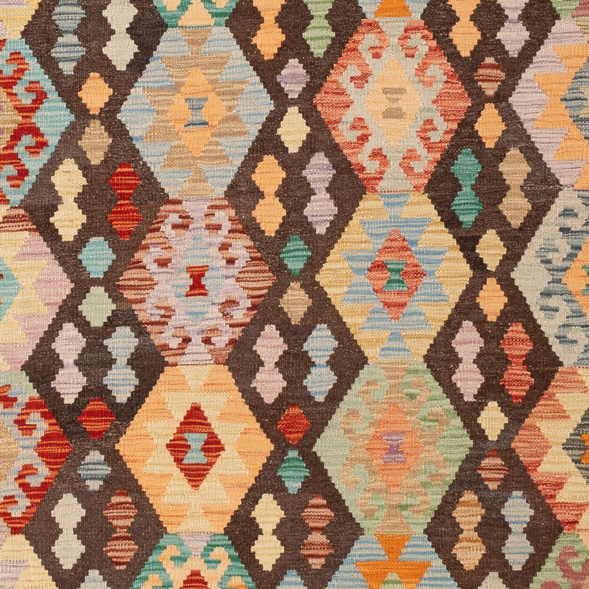 Tapis Kelim - Splash - 301 x 202 cm - multicolore