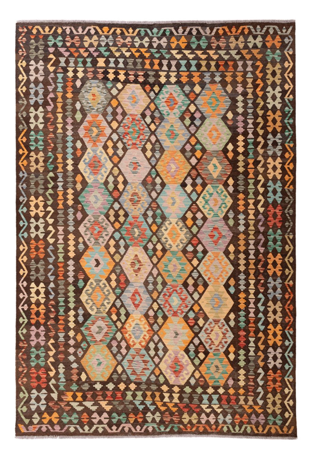 Tapis Kelim - Splash - 290 x 195 cm - multicolore