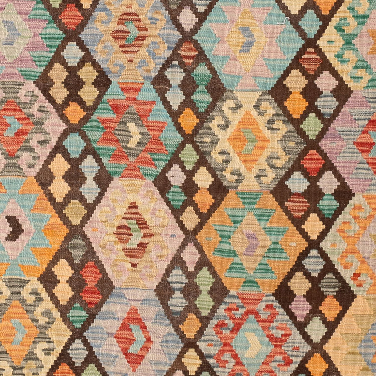 Tapis Kelim - Splash - 290 x 195 cm - multicolore