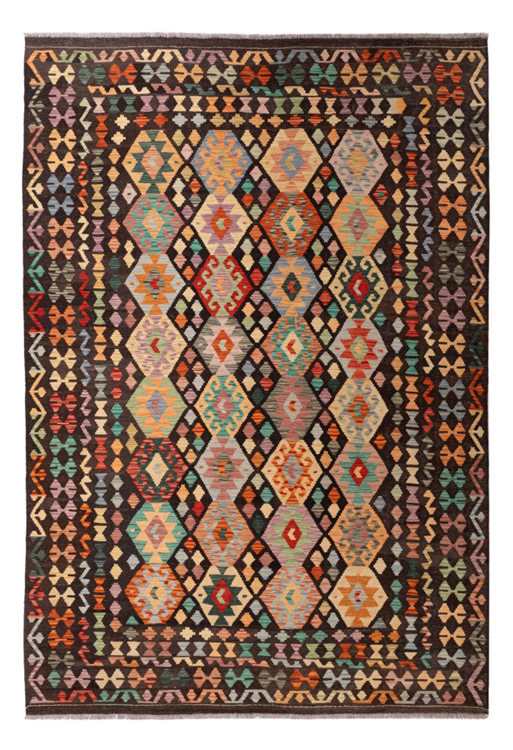 Tapis Kelim - Splash - 298 x 201 cm - multicolore