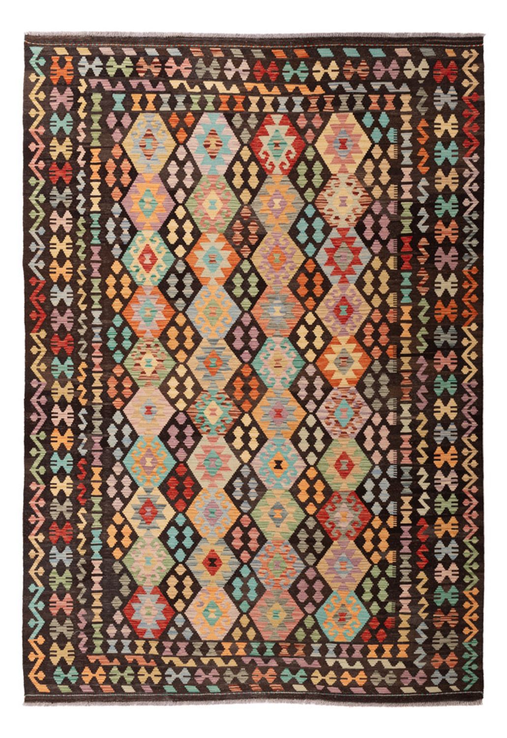 Tapis Kelim - Splash - 296 x 208 cm - multicolore