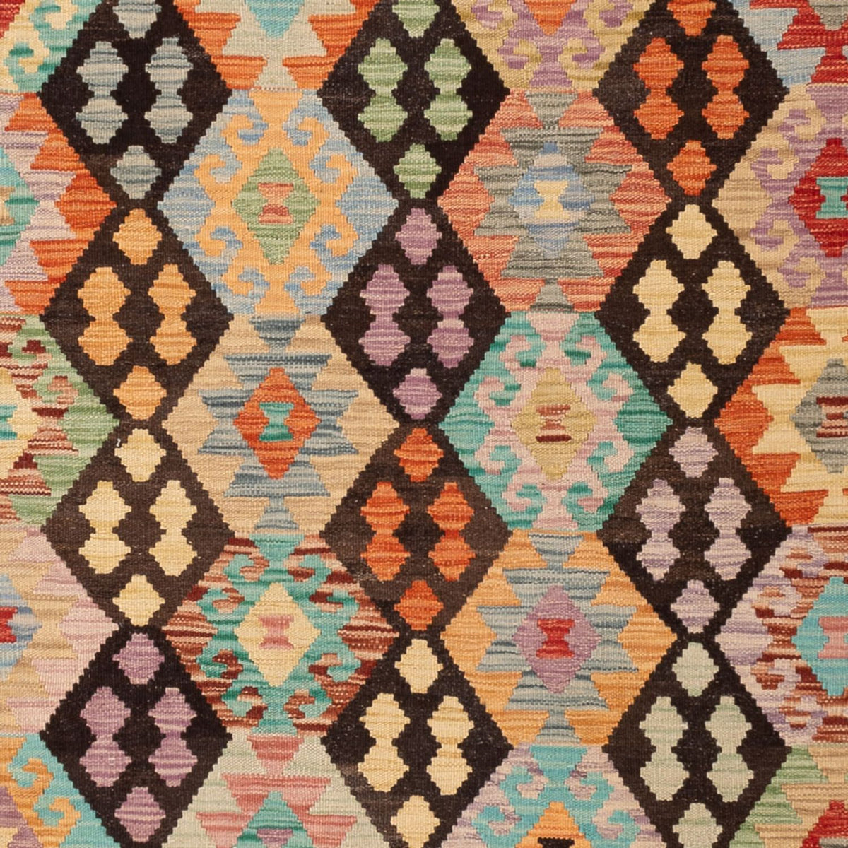 Tapis Kelim - Splash - 296 x 208 cm - multicolore