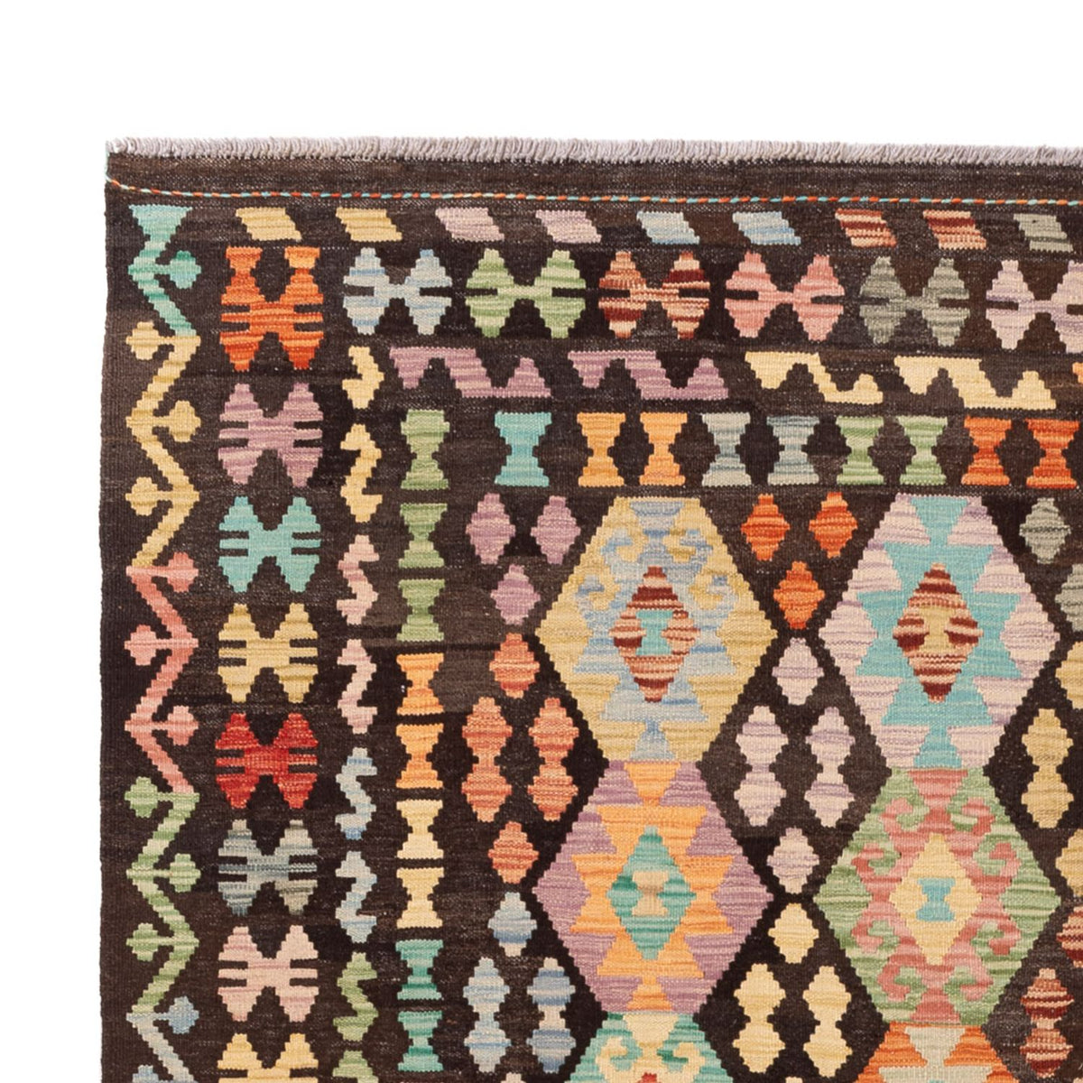 Tapis Kelim - Splash - 296 x 208 cm - multicolore