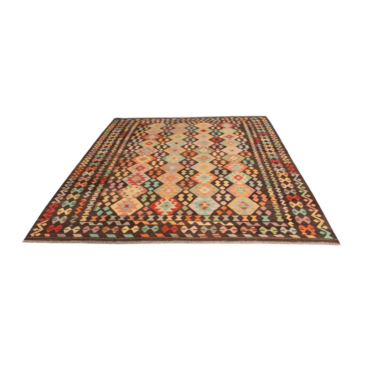 Tapis Kelim - Splash - 296 x 208 cm - multicolore