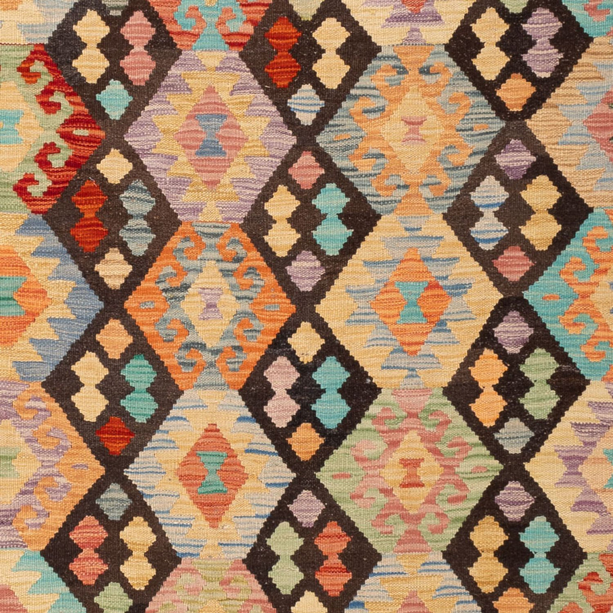 Tapis Kelim - Splash - 307 x 199 cm - multicolore