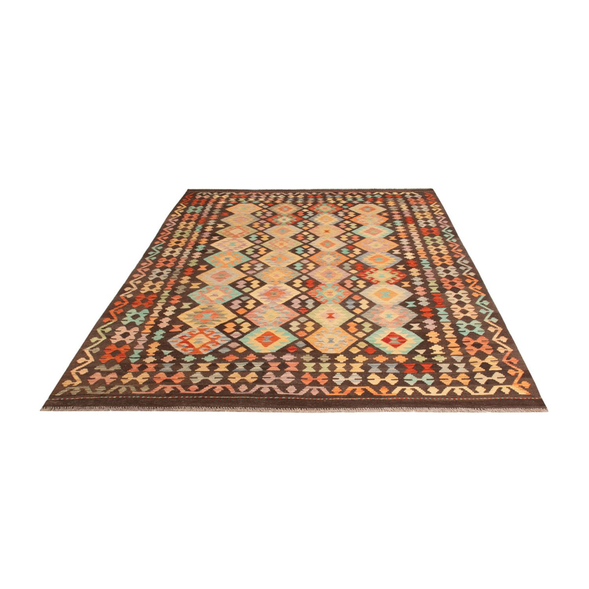Tapis Kelim - Splash - 307 x 199 cm - multicolore